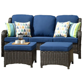 Ovios Outdoor Furniture 8-Piece with Cushions Kenard Curved Handrest