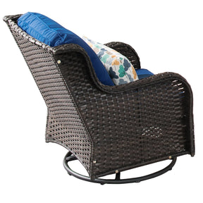 Ovios Patio Conversation Set 10-Piece with Rocking Chairs and Table Kenard