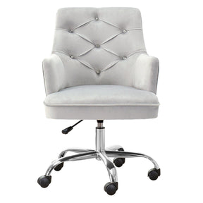 Ovios Plush Velvet Office Chair for Girl or Lady, Vanity Chair and Task Chair with Gold and Sliver Base