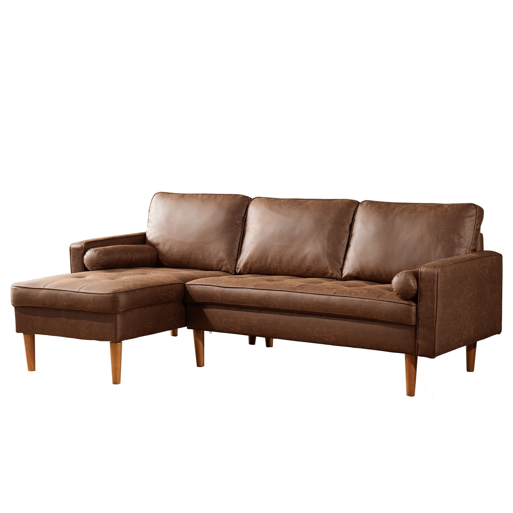 Ovios 83.07'' Mid Century Sectional Chaise Sofa, L-Shaped Couch