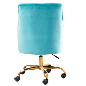 Ovios Plush Velvet Office Chair for Girl or Lady, Vanity Chair and Task Chair with Gold and Sliver Base