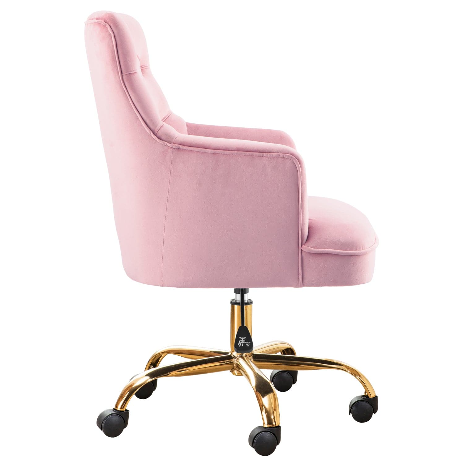 Ovios Plush Velvet Office Chair for Girl or Lady, Vanity Chair and Task Chair with Gold and Sliver Base
