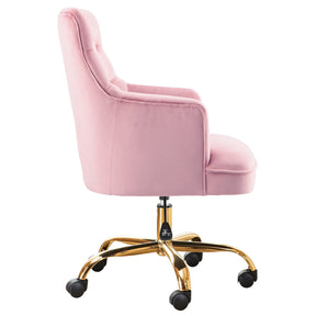 Ovios Plush Velvet Office Chair for Girl or Lady, Vanity Chair and Task Chair with Gold and Sliver Base