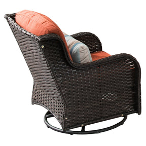 Ovios Patio Conversation Set 10-Piece with Rocking Chairs and Table Kenard