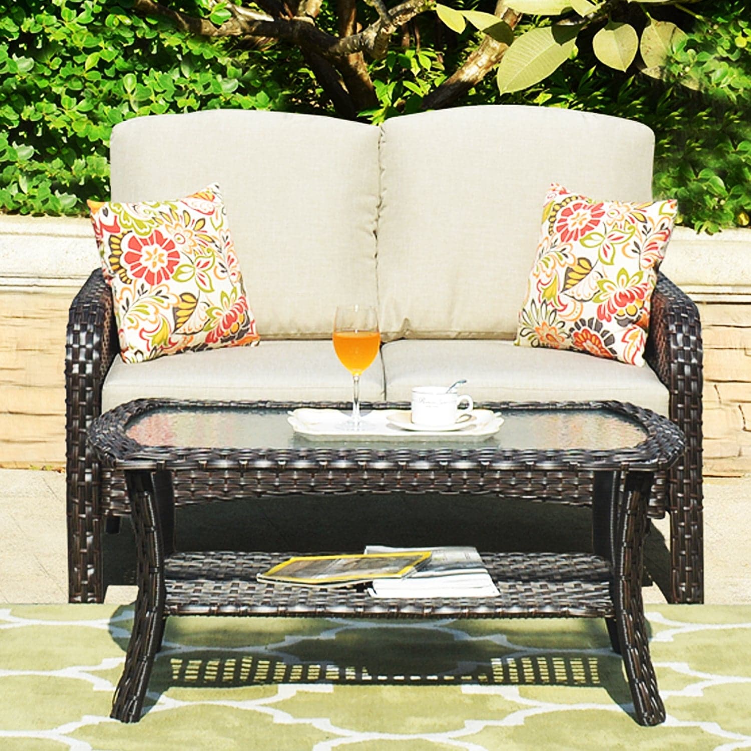 Ovios Patio Furniture Sets High Back 2-Piece