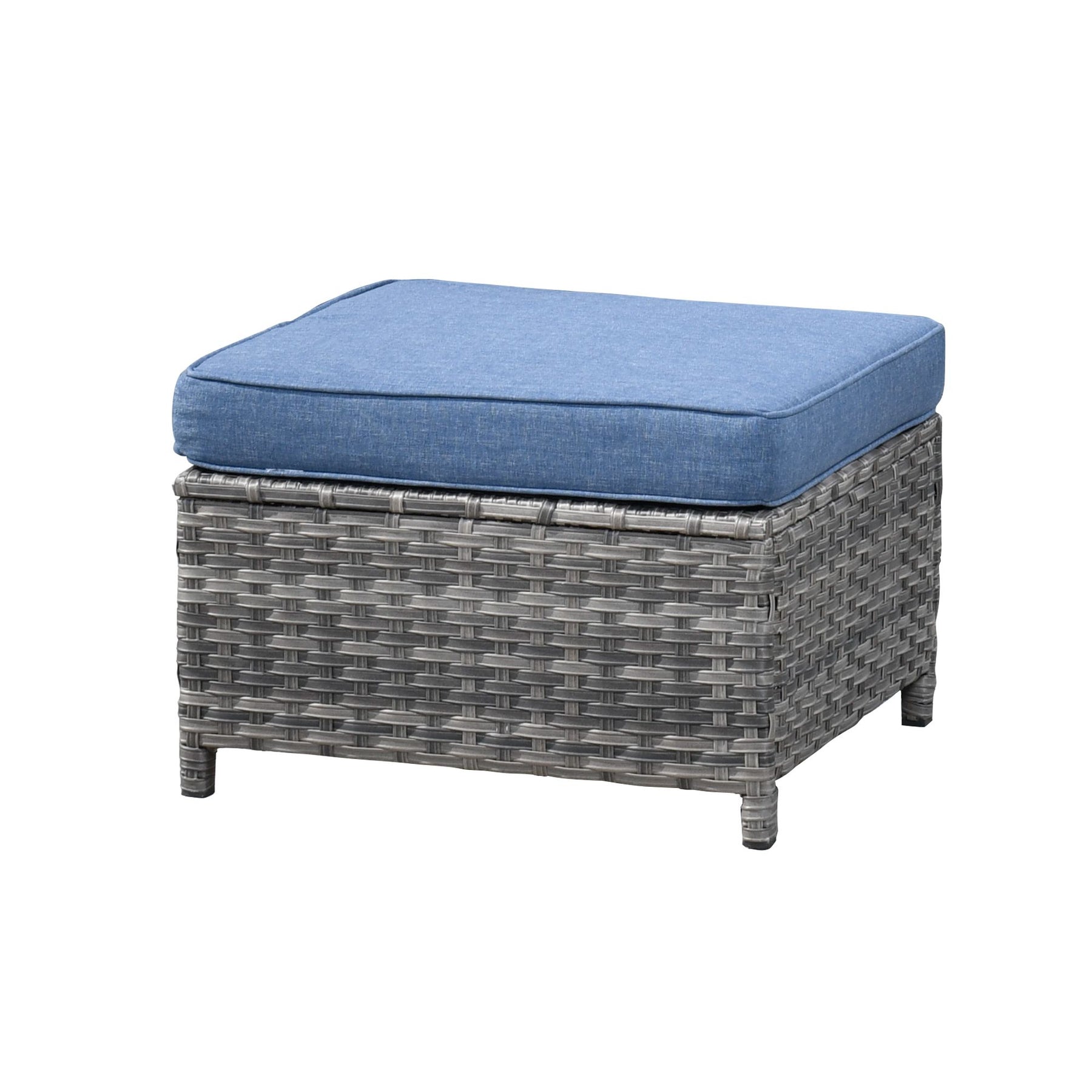 Ovios Patio Vultros 7-Piece Set With Swivel Chair and Rectangle 42'' Propane Fire Pit Table