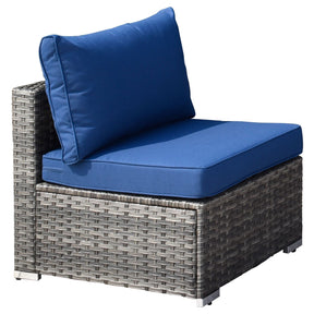 Ovios Outdoor Sectional Furniture 3-Piece with Two Armless Chair and Pet Table