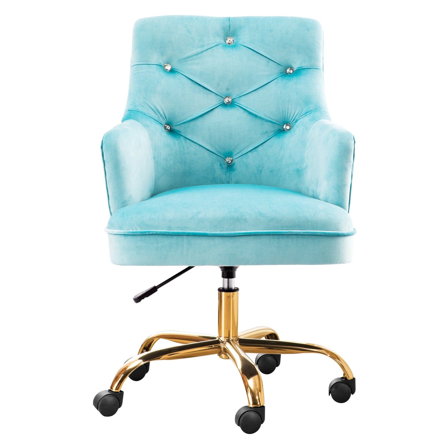 Ovios Plush Velvet Office Chair for Girl or Lady, Vanity Chair and Task Chair with Gold and Sliver Base