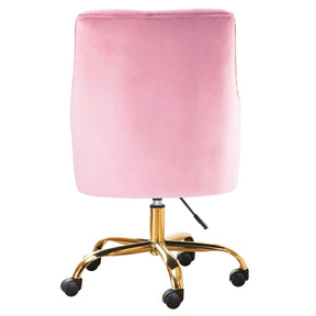 Ovios Plush Velvet Office Chair for Girl or Lady, Vanity Chair and Task Chair with Gold and Sliver Base