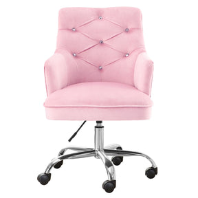 Ovios Plush Velvet Office Chair for Girl or Lady, Vanity Chair and Task Chair with Gold and Sliver Base