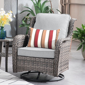 Ovios Patio Conversation Set 10-Piece with Rocking Chairs and Table Kenard