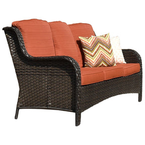 Ovios Outdoor Furniture 8-Piece with Cushions Kenard Curved Handrest