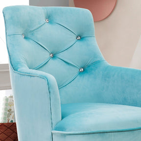 Ovios Plush Velvet Office Chair for Girl or Lady, Vanity Chair and Task Chair with Gold and Sliver Base