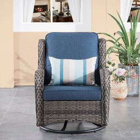 Ovios Patio Conversation Set 10-Piece with Rocking Chairs and Table Kenard