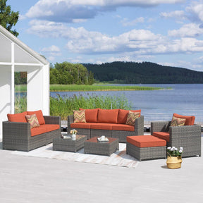 Ovios Patio Conversation Set Bigger Size 9-Piece, King Series, No Assembly Required