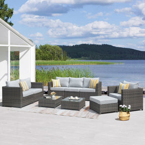 Ovios Patio Conversation Set Bigger Size 9-Piece, King Series, No Assembly Required