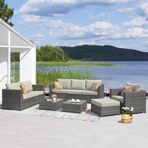 Ovios Patio Conversation Set Bigger Size 9-Piece, King Series, No Assembly Required