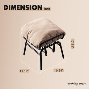 Ovios Rocking Chair Flannelette with Ottoman, Metal Frame filled with Latex and Cotton