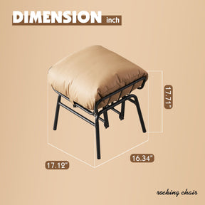 Ovios Rocking Chair PU with Ottoman, Metal Frame filled with Latex and Cotton
