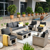 #color_Beige Wicker Black Cushion