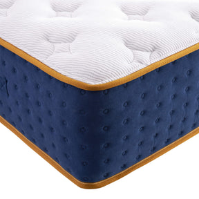 Xizzi 14" Medium Hybrid Mattress Bamboo Fiber Fabric Cover Cooling Gel Memory Foam