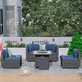 #color_Grey Wicker Denim Blue Cushion