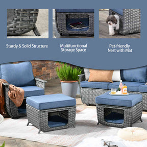 Ovios Patio Conversation Set 5 Pieces with Multifunctional Storage