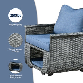 Ovios Patio Conversation Set 5 Pieces with Multifunctional Storage