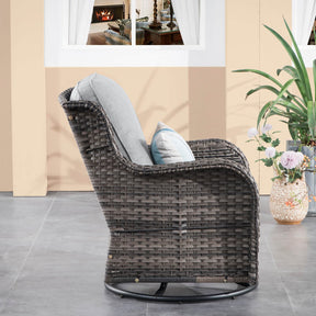 Ovios Patio Conversation Set 7-Piece with Swivel Chairs and Table Kenard
