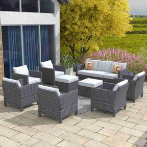 Ovios Patio Conversation Set New Vultros 9-Piece High Back with Cushions