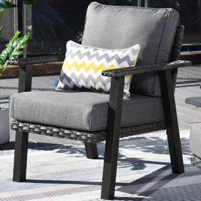 Ovios Patio Bistro 2-Piece Set Outdoor Chairs with 5''Cushion, Olefin Fabric