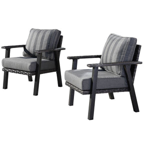 Ovios Patio Bistro 2-Piece Set Outdoor Chairs with 5''Cushion, Olefin Fabric