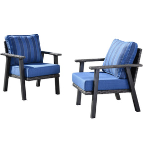 Ovios Patio Bistro 2-Piece Set Outdoor Chairs with 5''Cushion, Olefin Fabric