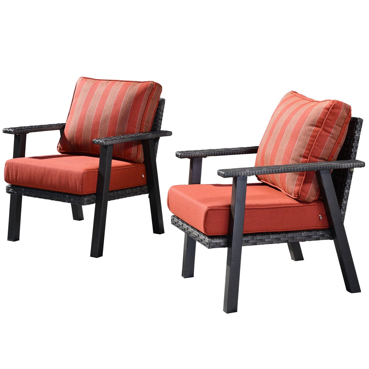 Ovios Patio Bistro 2-Piece Set Outdoor Chairs with 5''Cushion, Olefin Fabric