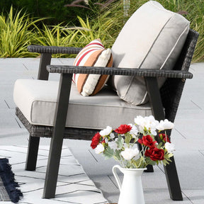 Ovios Patio Conversation Set 6 Piece with 30 '' fire pit table, 5'' Cushion, Olefin Fabric