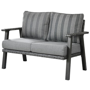 Ovios Patio Conversation Set 5 Piece with 2 Ottoman and 5'' Cushion, Olefin Fabric
