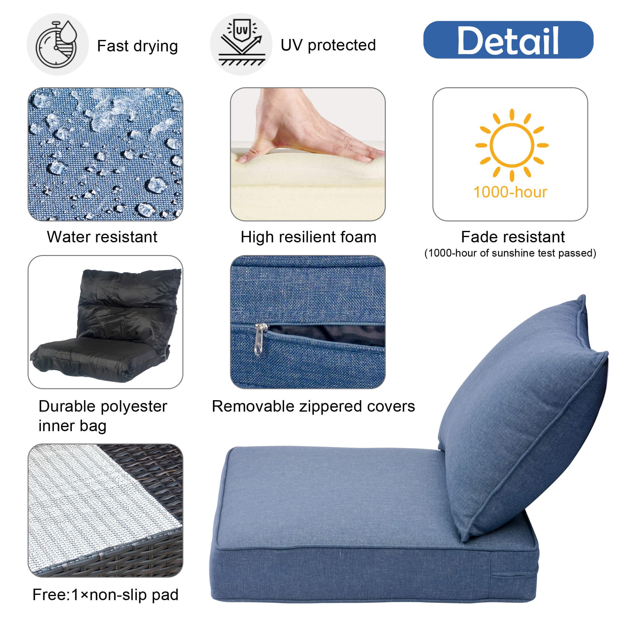 Outdoor Seat Back Cushions