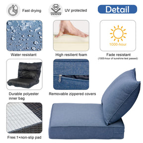Ovios Replacement Seat Back Cushions Set with Olefin Fabric and Zipper, 24'' x 24'', Not Suitable for Ovios Patio Furniture