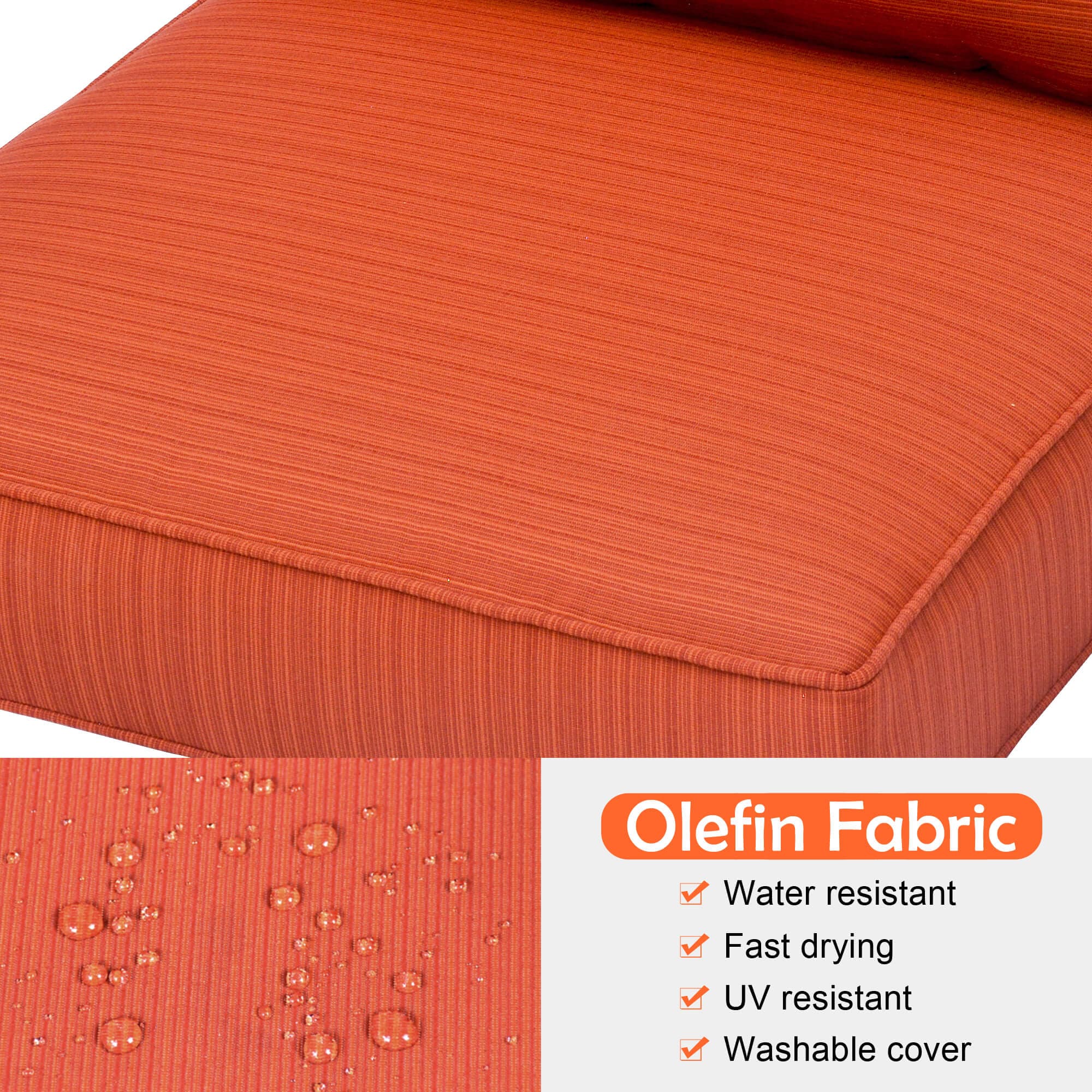 Ovios Replacement Seat Back Cushions Set with Olefin Fabric and Zipper