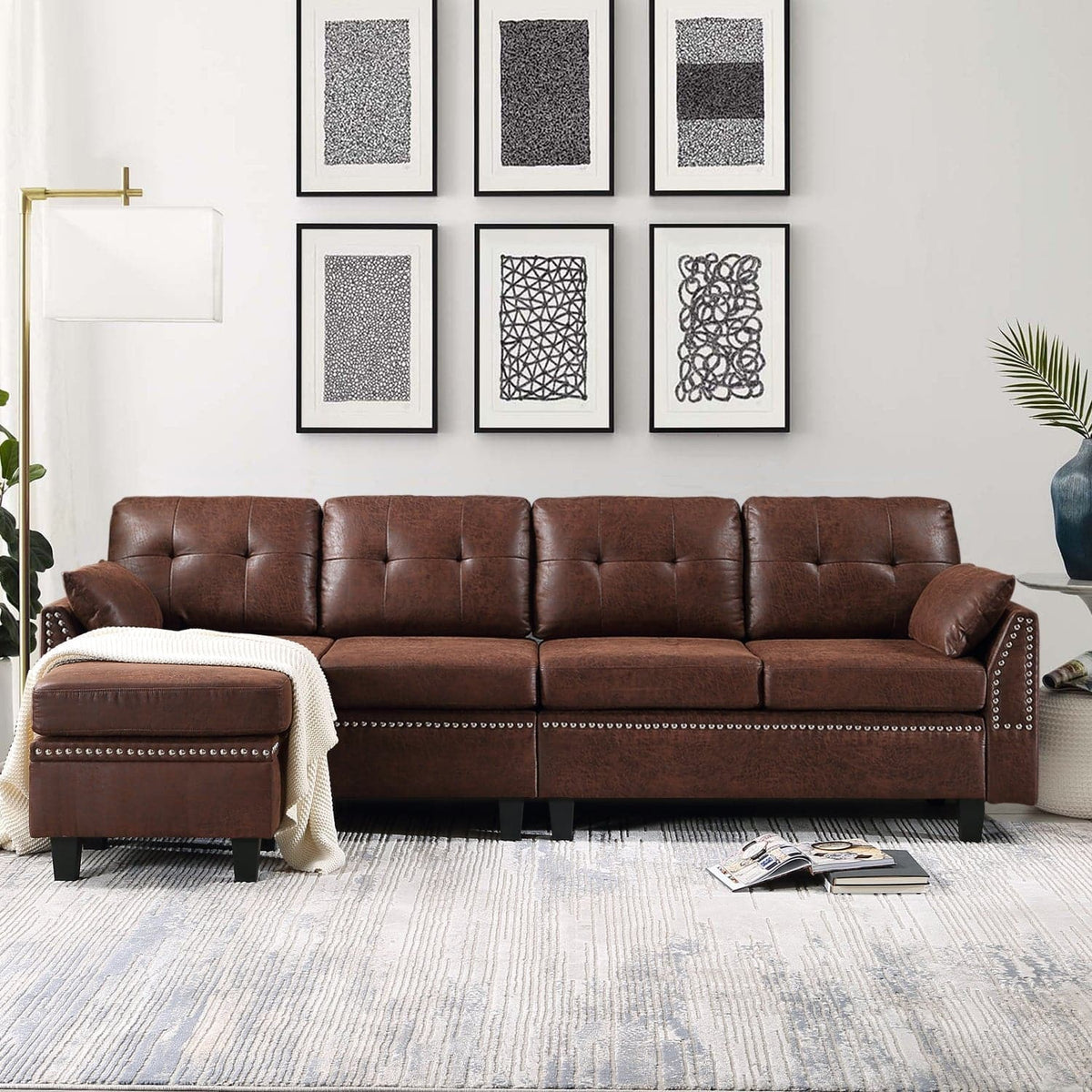 #Color_Suede Fabric Dark Brown