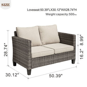 Ovios Outdoor Loveseat New Vultros High BackShape Armrest