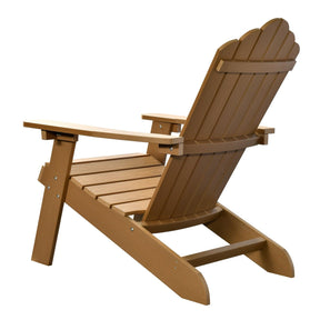 Ovios Outdoor Chairs 3-Piece Adirondack Chair with 23.62'' Light Brown Fire Pit