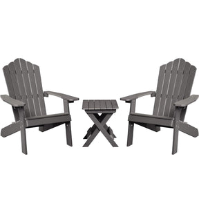 Ovios Patio Table and Chairs 3-Piece with Adirondack Chair and Folding Table