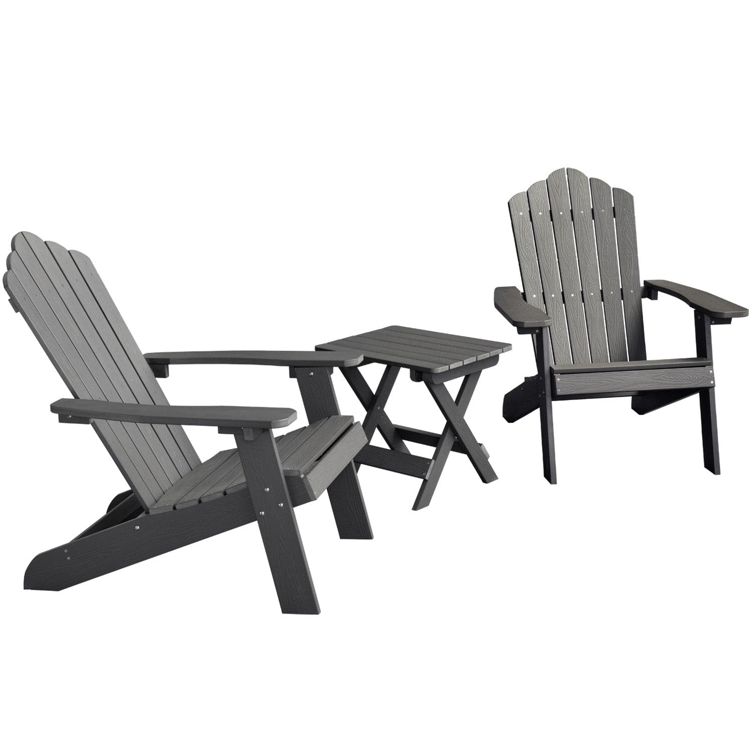 Ovios Patio Table and Chairs 3-Piece with Adirondack Chair and Folding Table