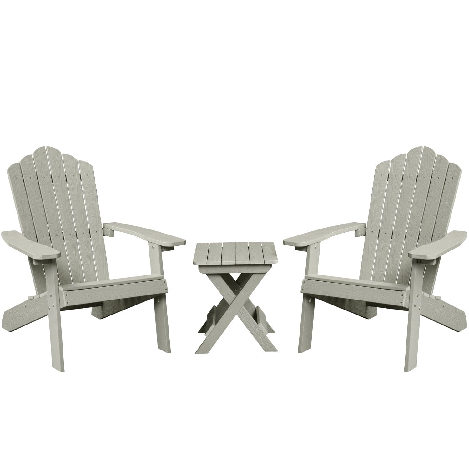 Ovios Patio Table and Chairs 3-Piece with Adirondack Chair and Folding Table