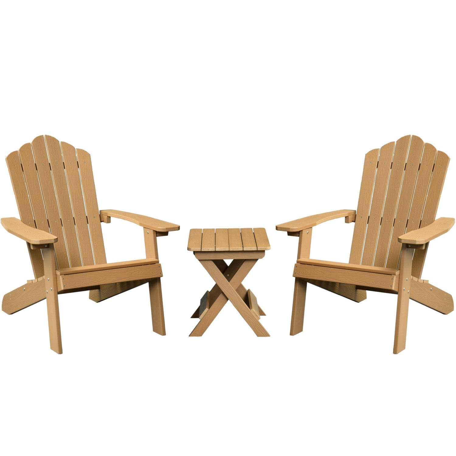 Ovios Patio Table and Chairs 3-Piece with Adirondack Chair and Folding Table