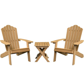 Ovios Patio Table and Chairs 3-Piece with Adirondack Chair and Folding Table
