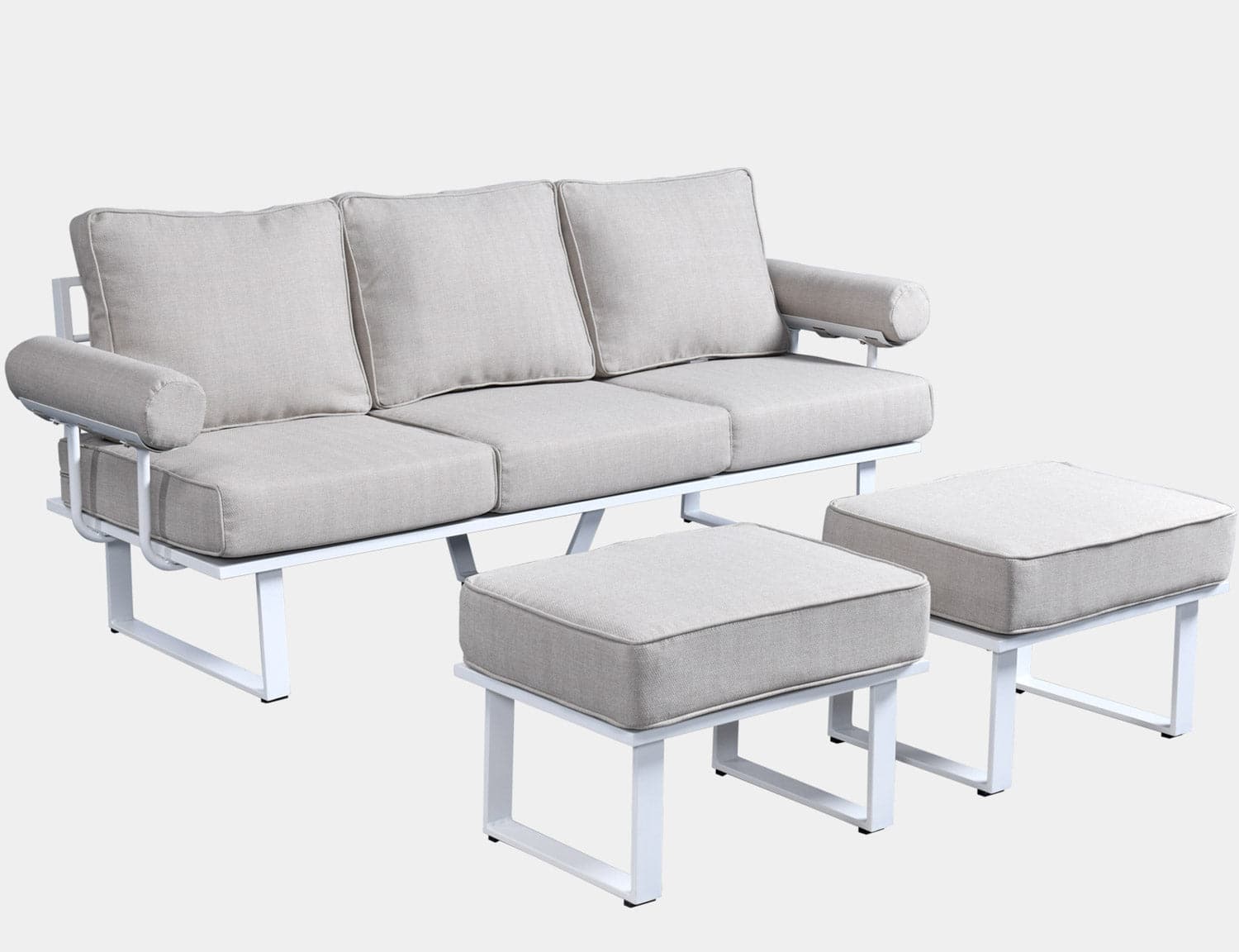 Ovios Aluminum Patio Furniture Set 6-Piece with Table and Ottoman