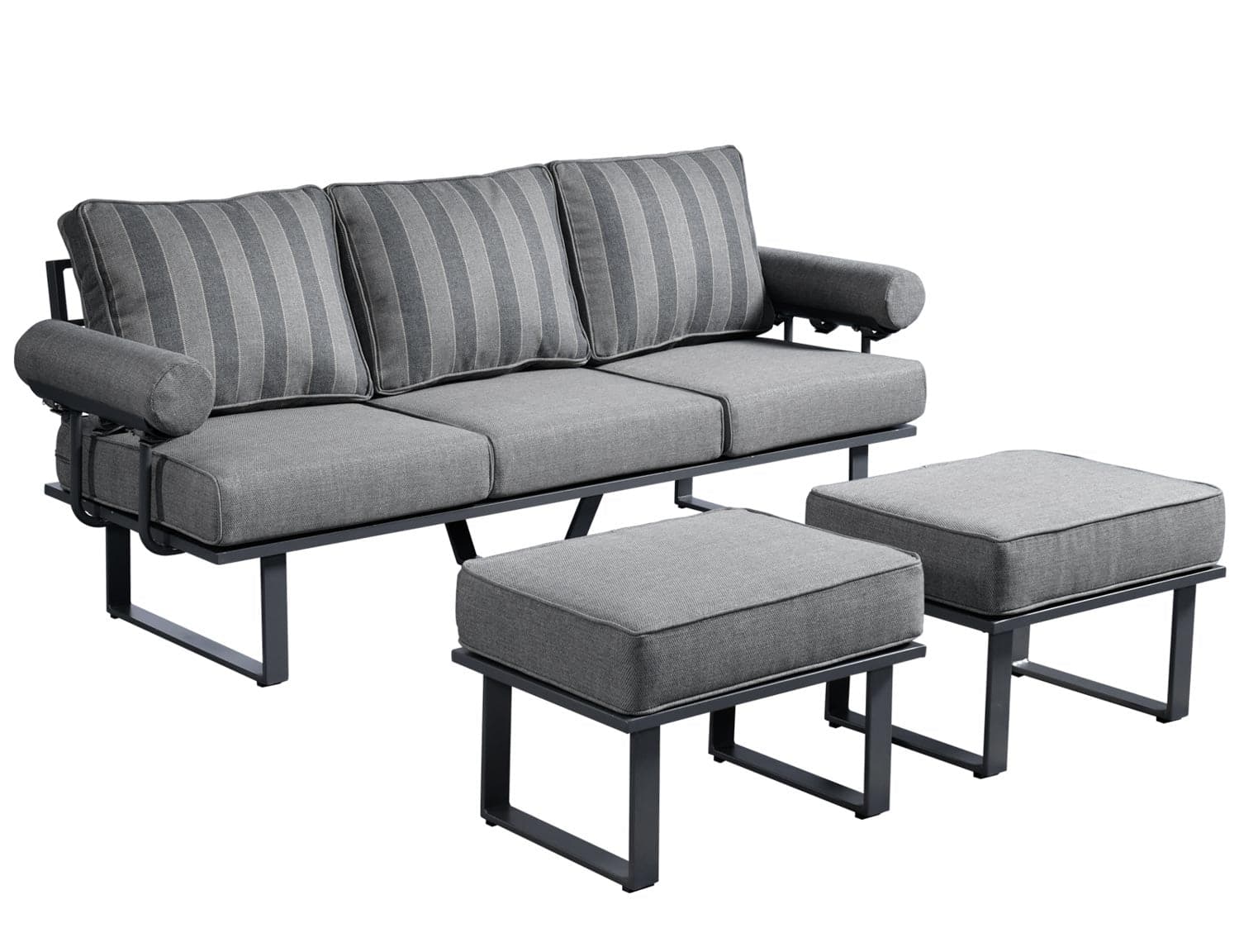 Ovios Aluminum Patio Furniture Set 6-Piece with Table and Ottoman