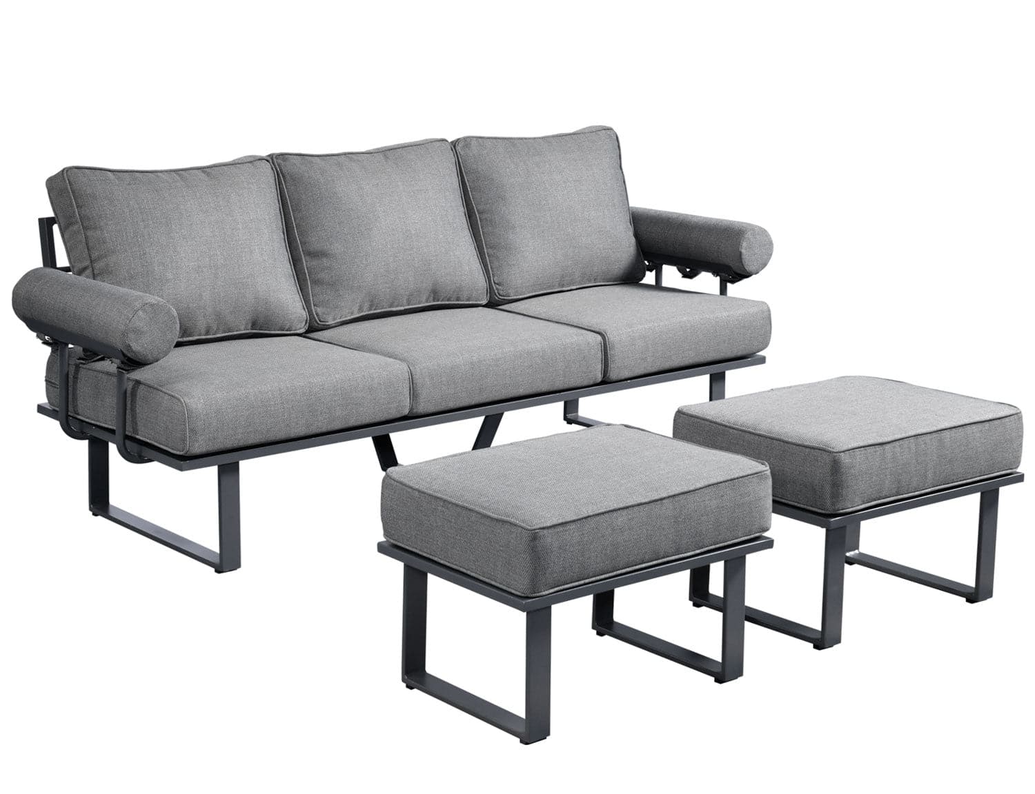 Ovios Aluminum Patio Furniture Set 6-Piece with Table and Ottoman